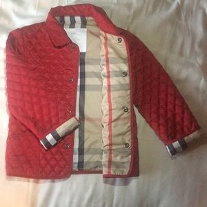 New! Burberry diamond quilted girls jacket